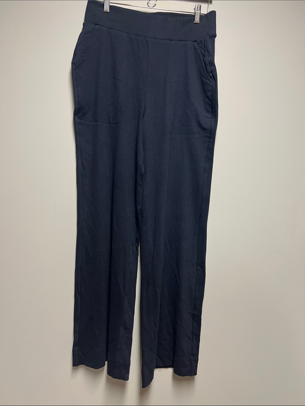Pact Navy Wide-Leg Pull-On Track Pants